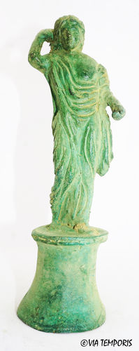 GALLO-ROMAN BRONZE - STATUETTE OF THE GODDESS VENUS WITH GREEN PATINA MOD 4